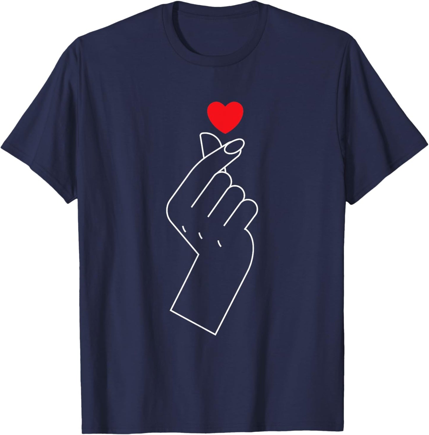 Finger Heart T-Shirt - T-Shirt | Navy