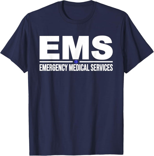 Ems Emergency Medical Services Paramedic Emt Star of Life T-Shirt - T-Shirt | Navy