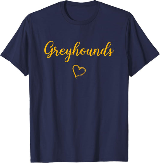 Sloan-Hendrix Greyhounds Above Small Heart T-Shirt - T-Shirt | Navy