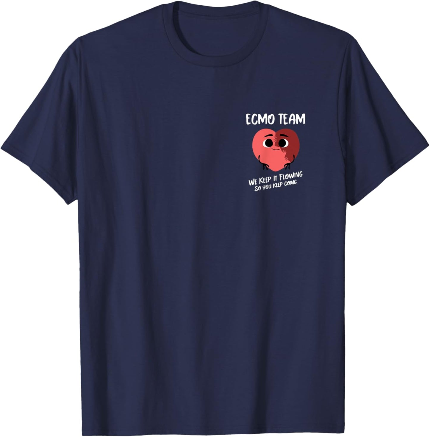 ECMO TEAM we keep it flowing T-Shirt - T-Shirt | Navy