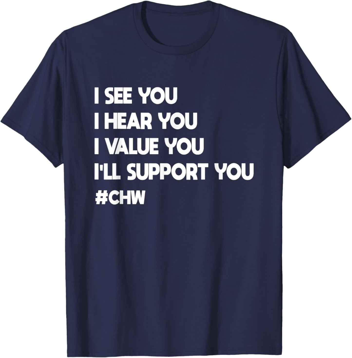 Community Health Worker -Adults Black Small CHW T-Shirt - T-Shirt | Navy