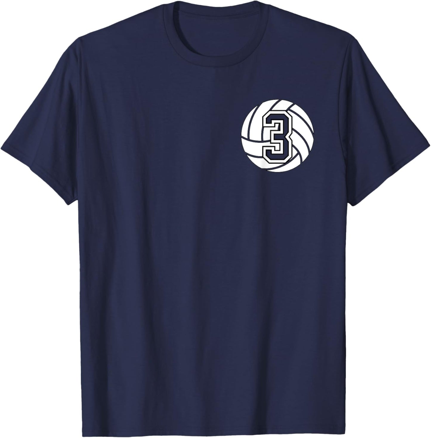 Volleyball Player #3 Volleyball Mom Dad Number 3 T-Shirt - T-Shirt | Navy