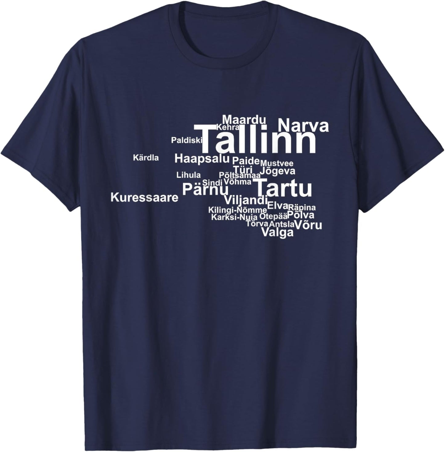 Estonia Outline, Estonia Travel, Estonian Pride, Estonia T-Shirt - T-Shirt | Navy