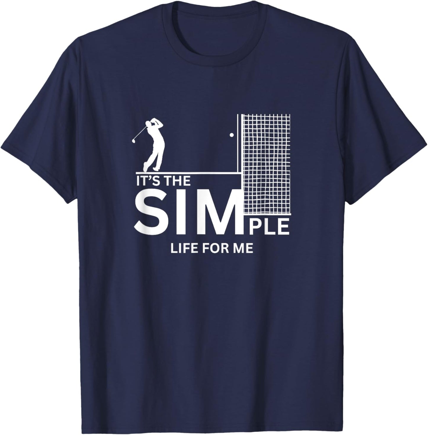 Golf Simulator - Garage Golf Sim Player T-Shirt - T-Shirt | Navy