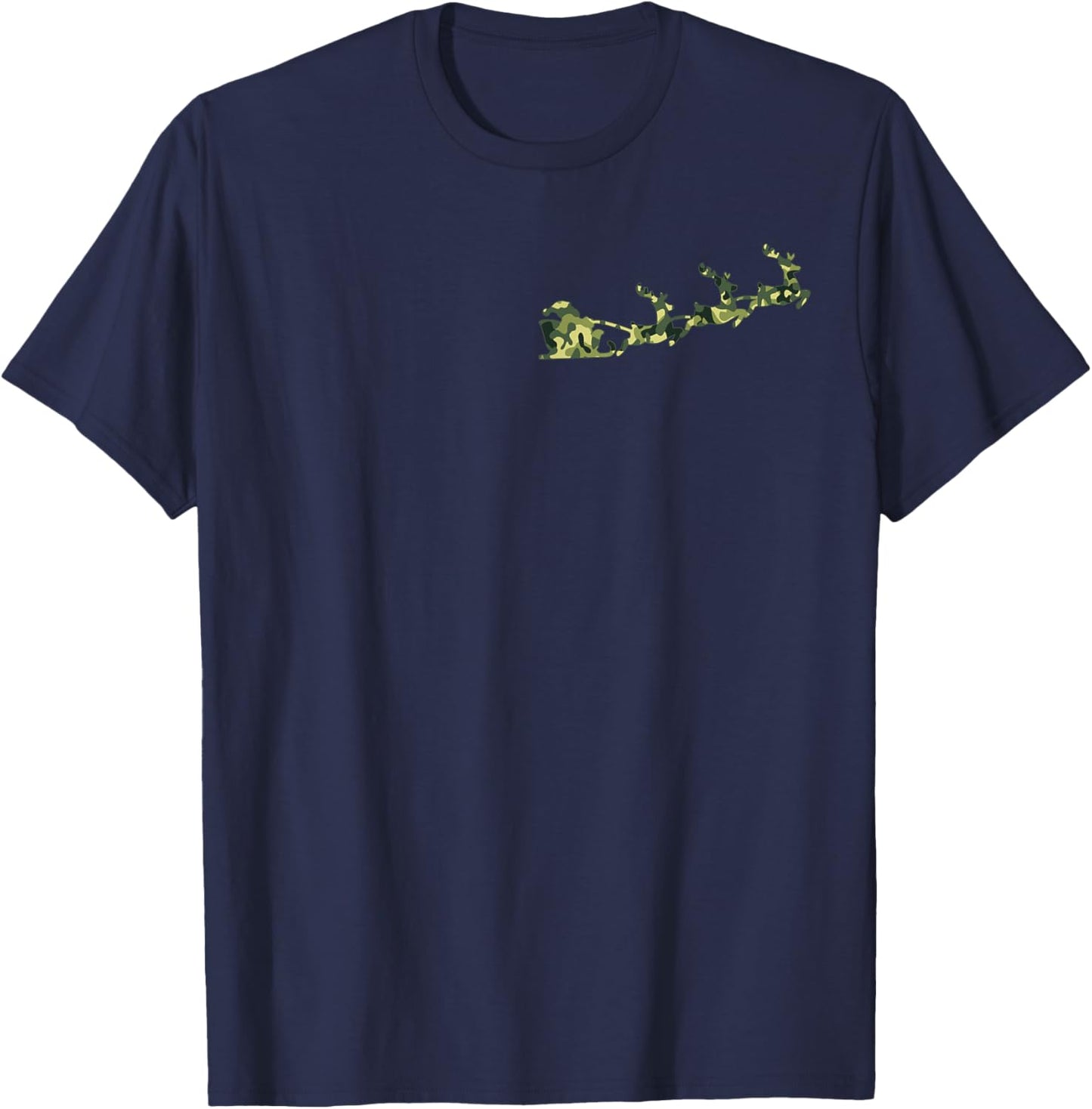 Camouflage Christmas Hunting Santa Reindeer Camo Men Pocket T-Shirt - T-Shirt | Navy