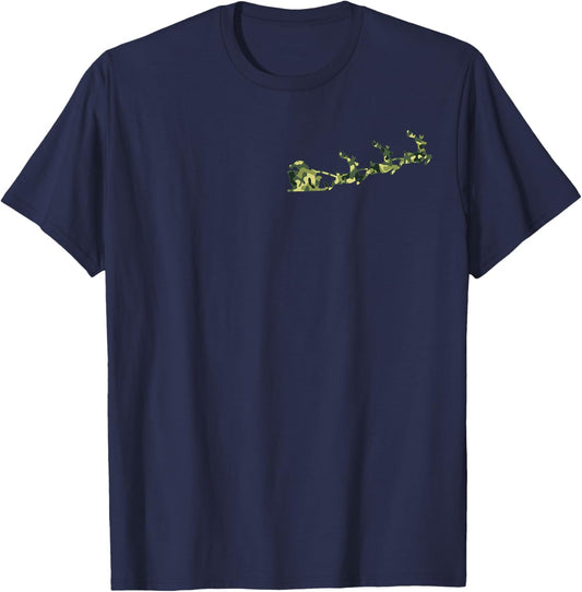 Camouflage Christmas Hunting Santa Reindeer Camo Men Pocket T-Shirt - T-Shirt | Navy