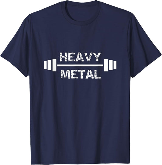 Heavy Metal Gym Fitness Bodybuilding Weightlifting T-Shirt - T-Shirt | Navy