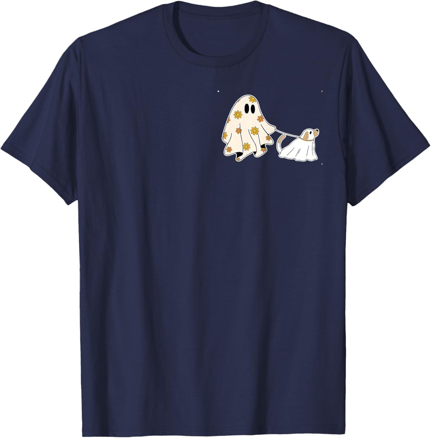 Ghost Dog, Dog Lovers Halloween Women Kids T-Shirt - T-Shirt | Navy