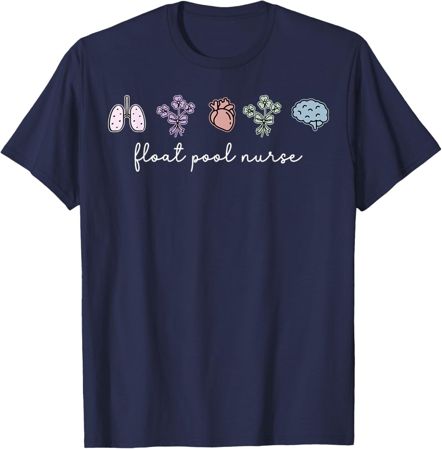 Boho Floral Float Pool Nurse Emergency Medicine Graduation T-Shirt - T-Shirt | Navy