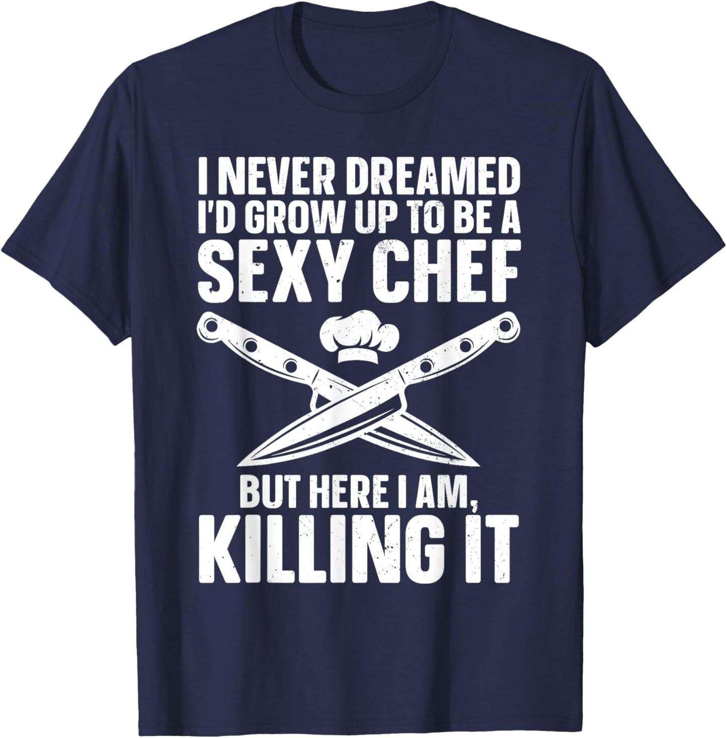 Funny Chef Design Women Cooking Culinary Cook Chef T-Shirt - T-Shirt | Navy