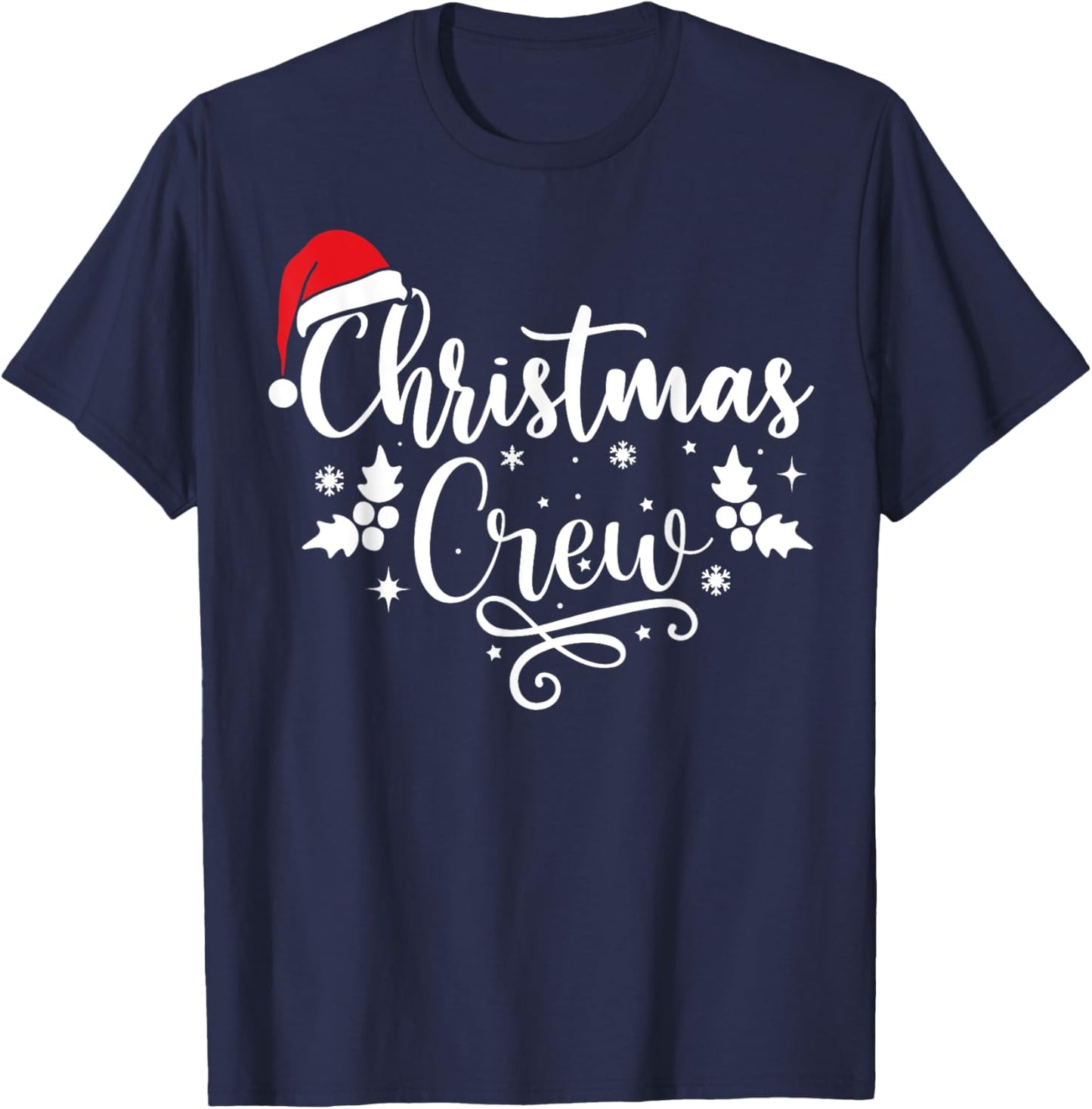 Christmas Crew Family Group Matching Christmas Pajama Party T-Shirt - T-Shirt | Navy