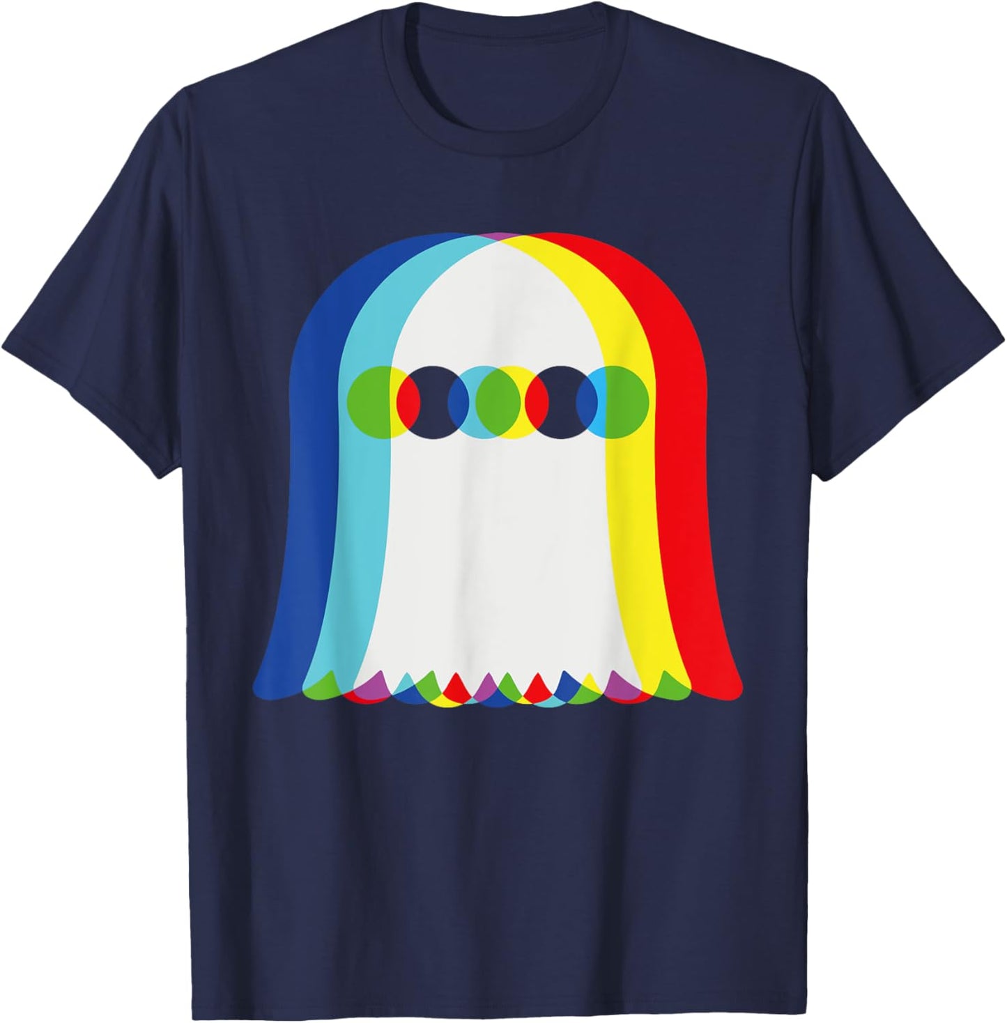 Ghost Trippy Vaporwave, Halloween Psychedelic T-Shirt - T-Shirt | Navy