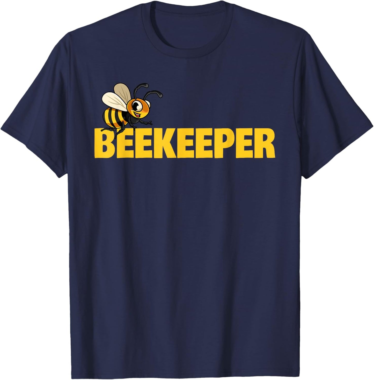 Beekeeper Funny Honeybee Beekeeping Bee Farming Enthusiasts T-Shirt - T-Shirt | Navy