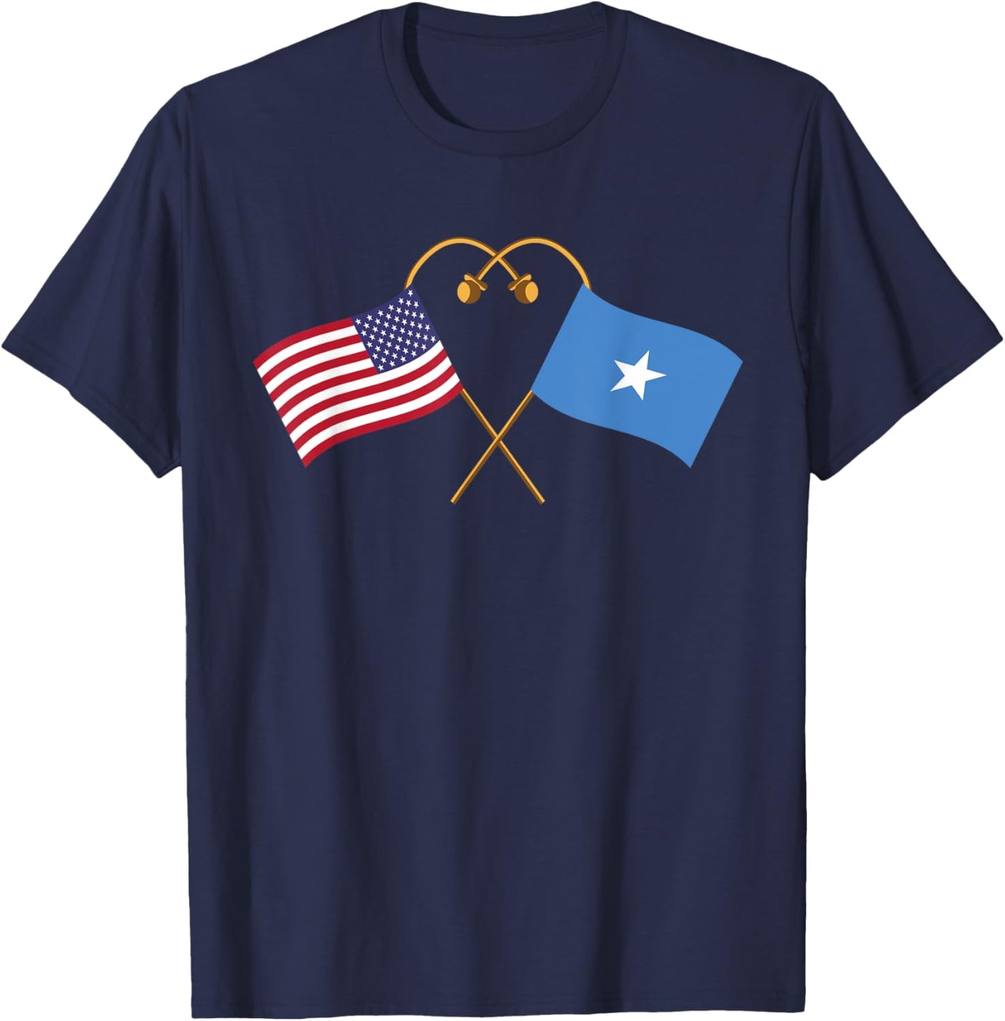 Somali Heritage USA Somalia American Flag Somali Flag T-Shirt - T-Shirt | Navy