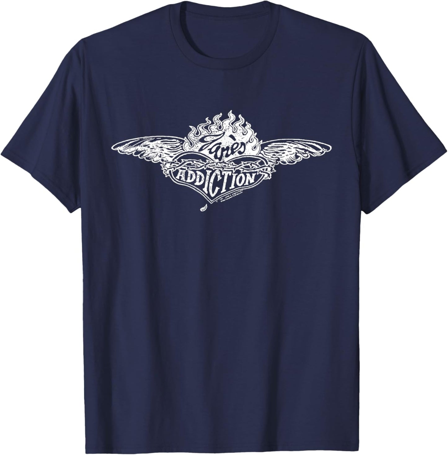 Jane’s Addiction – Heart Logo In Blues T-Shirt - T-Shirt | Navy