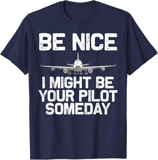 Funny Pilot Art Women Kids Aviation Airplane Pilot T-Shirt - T-Shirt | Navy