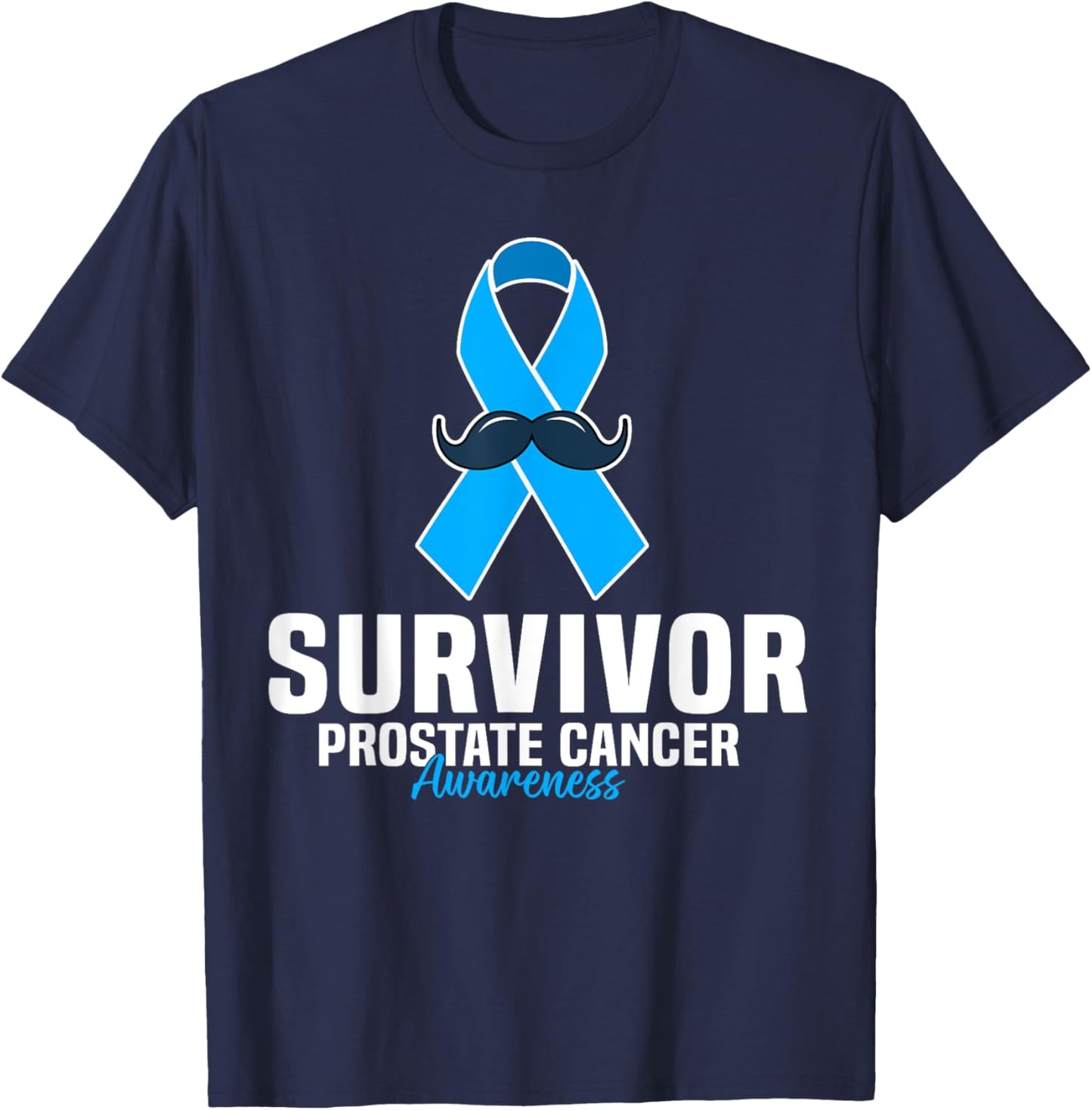 Prostate Cancer Survivor Prostate Cancer Ribbon For Dad T-Shirt - T-Shirt | Navy