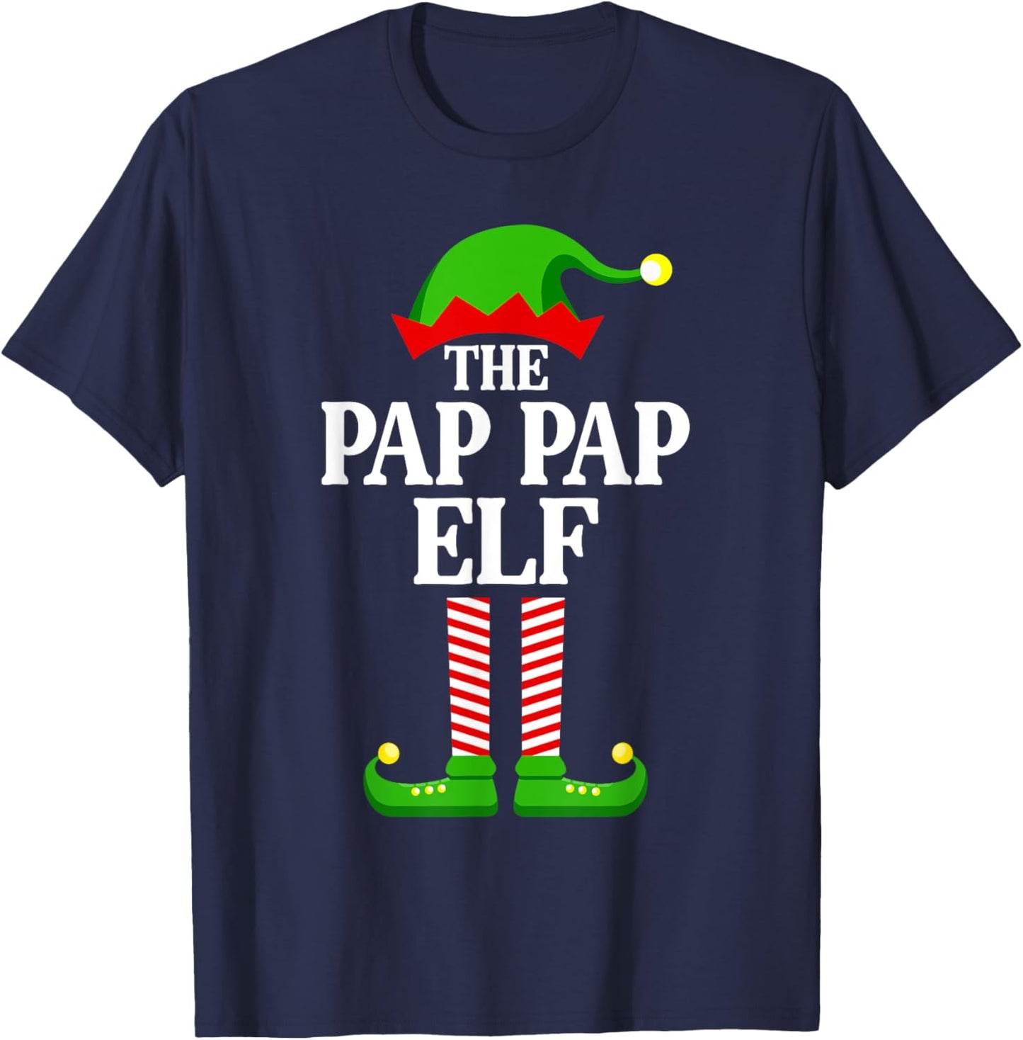 Pap Pap Elf Family Matching Group Funny Christmas T-Shirt - T-Shirt | Navy