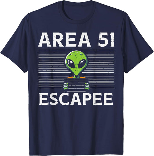 Alien Area 51 Escapee Funny Costume Ufo Men Boys Kids Women T-Shirt - T-Shirt | Navy