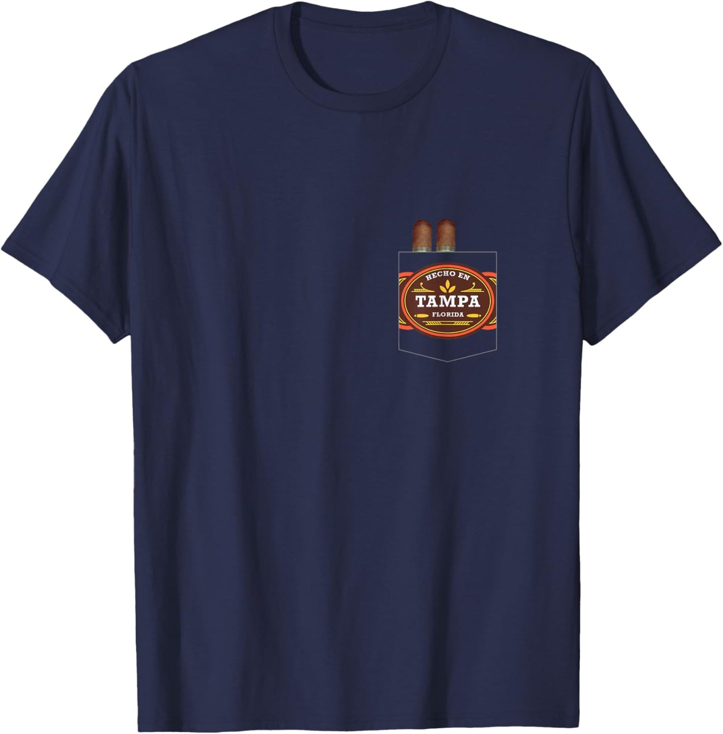 Hecho En Tampa Cigar Lover Ybor City Tampa Florida T-Shirt - T-Shirt | Navy