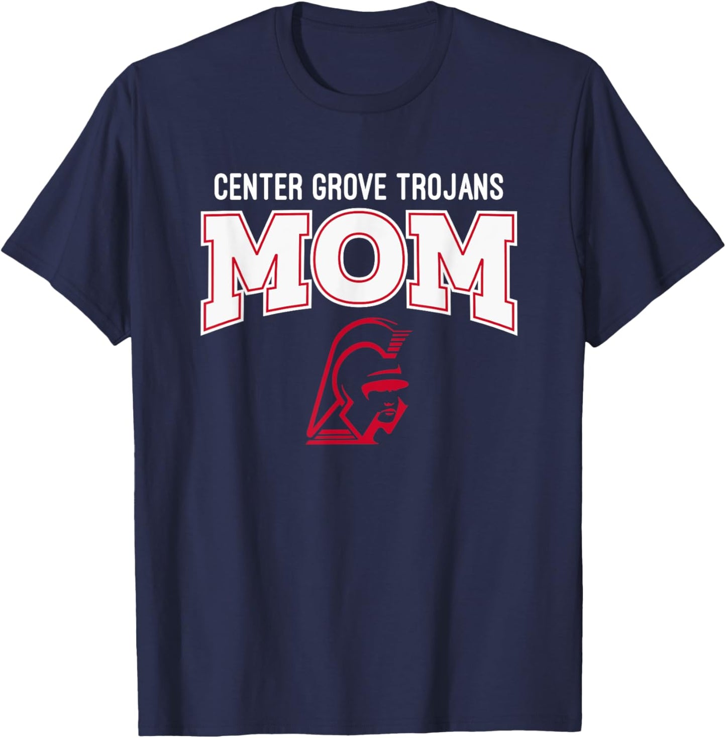 Center Grove Trojans Logo Mom HS T-Shirt - T-Shirt | Navy