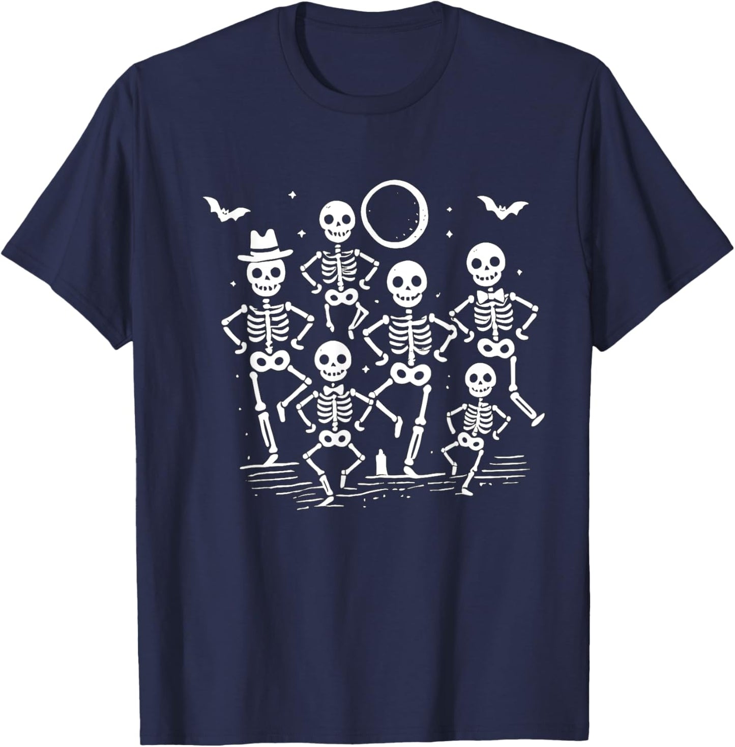 Halloween Dancing Skeletons T-Shirt - T-Shirt | Navy