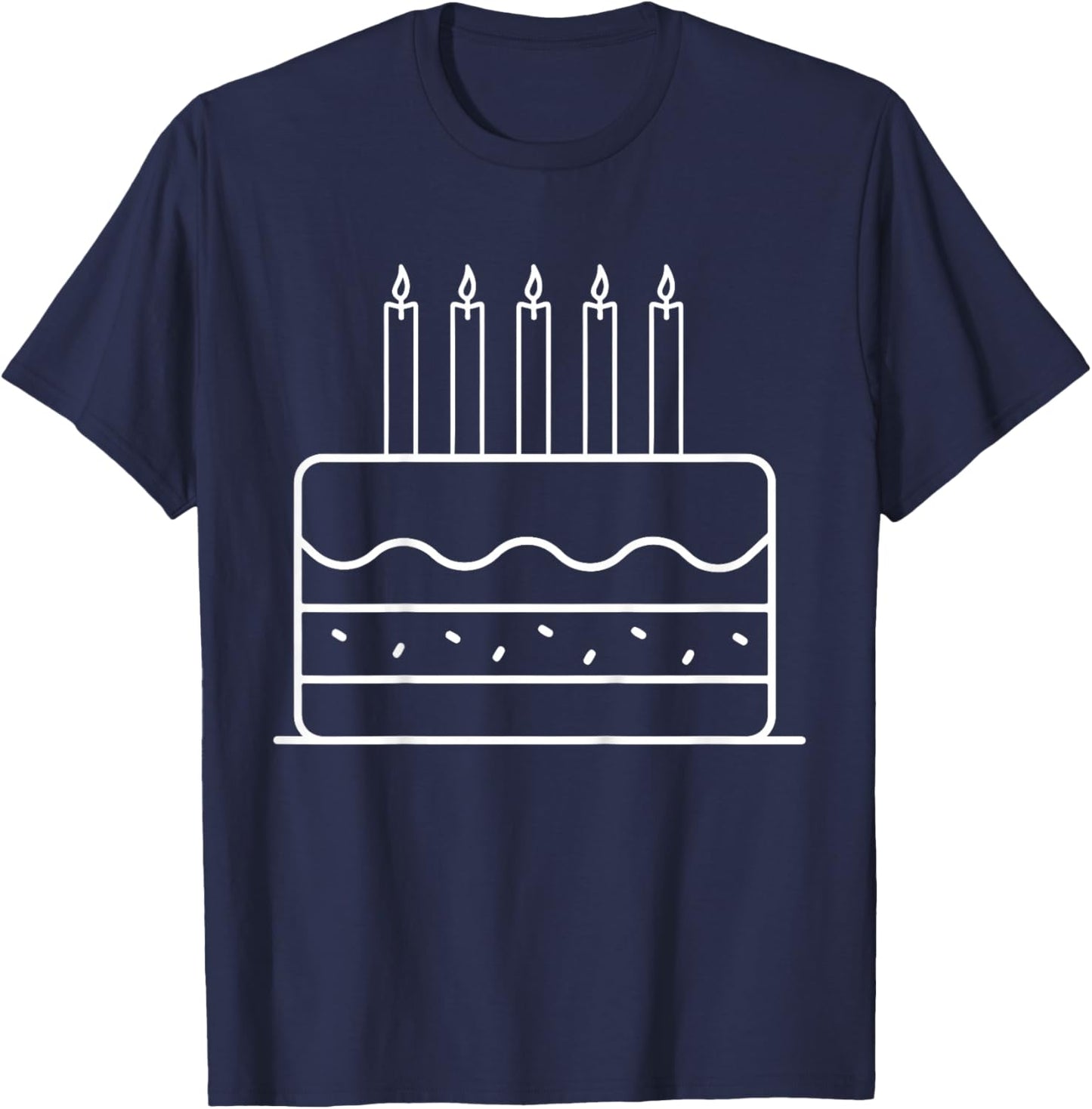 Kids Candle Birthday Cake 5 Years Old Kids 5th Birthday Party T-Shirt - T-Shirt | Navy