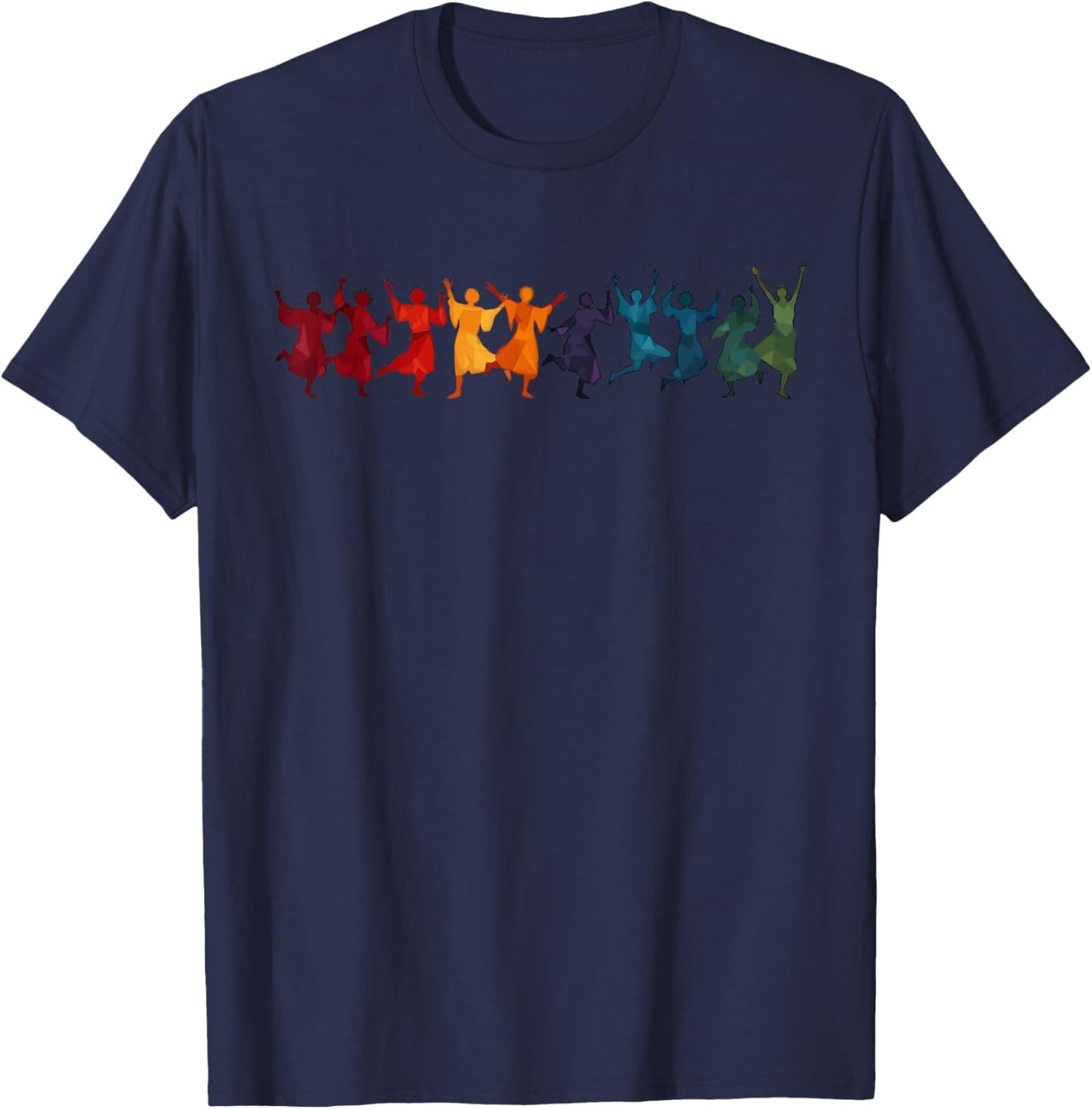 Ten Lords A Leaping Cut-Out Stencil-Style 4 T-Shirt - T-Shirt | Navy