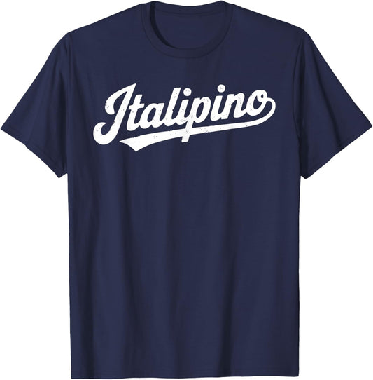 Half Filipino Half Italian Flag Italy Philippines T-Shirt - T-Shirt | Navy