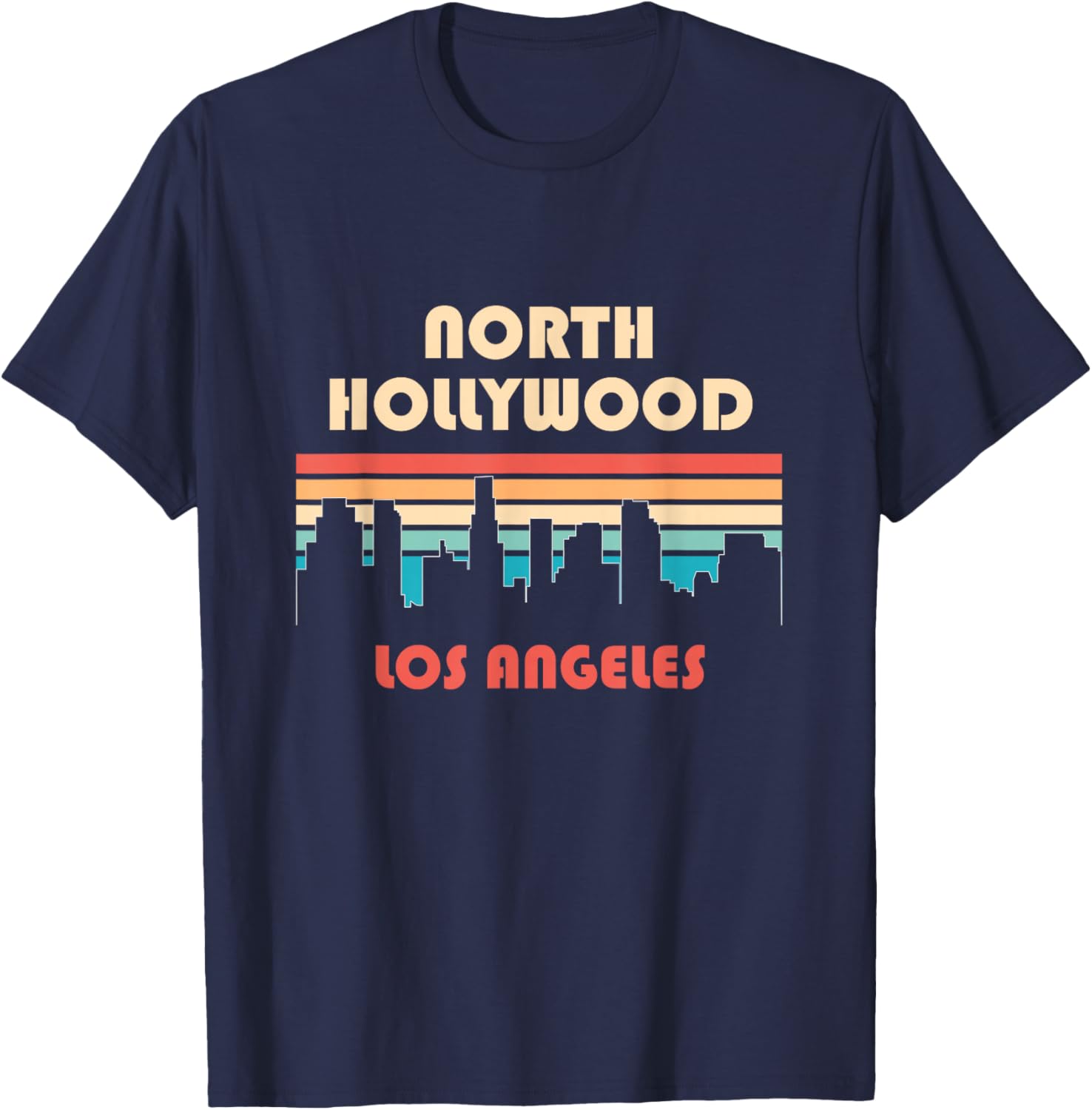 North Hollywood Los Angeles California Retro Vintage T-Shirt - T-Shirt | Navy
