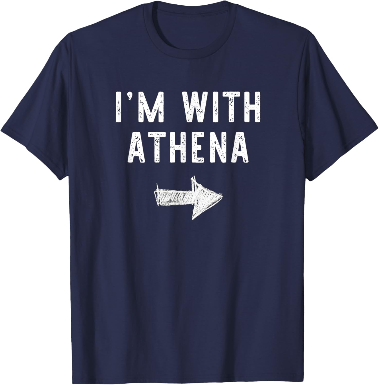 I'm With Athena Costume Halloween Matching Couple T-Shirt - T-Shirt | Navy