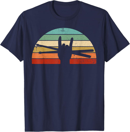 Funny Drummer Art Women Kids Drumming Lover Drummer T-Shirt - T-Shirt | Navy