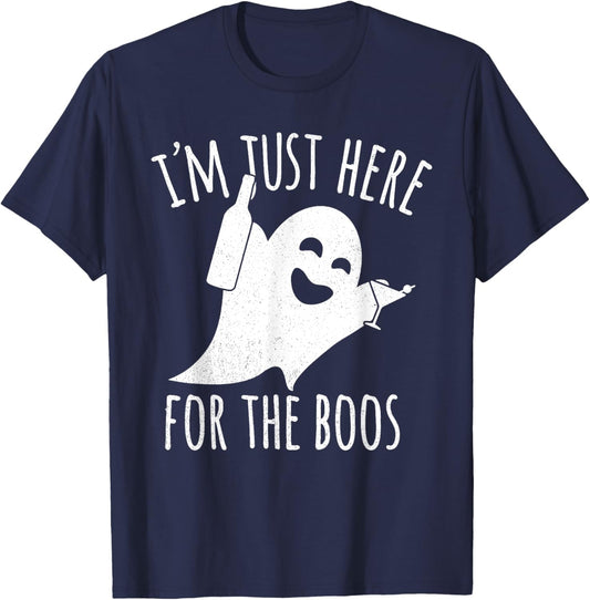 Funny Halloween Ghost Costume I'm Just Here For The Boos T-Shirt - T-Shirt | Navy