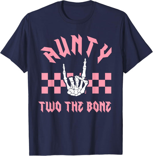 Aunty Bad Two the Bone Birthday 2 Years Old Birthday T-Shirt - T-Shirt | Navy
