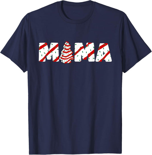 Christmas Tree Cake Matching Family Party Pajama Mama T-Shirt - T-Shirt | Navy