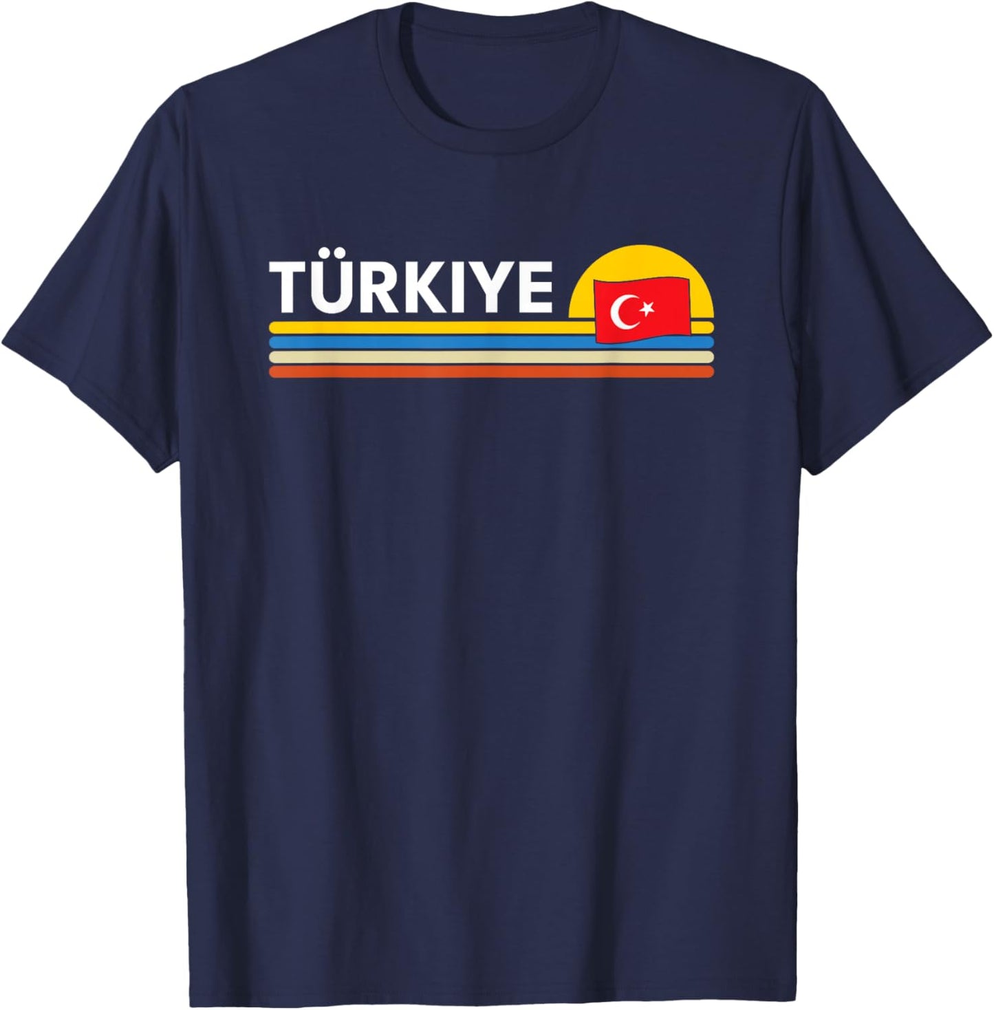 Turkiye Turkey Country Flag Vintage Retro Souvenirs T-Shirt - T-Shirt | Navy