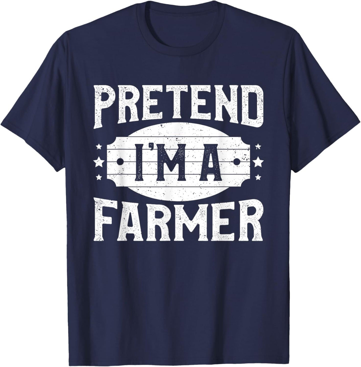 Pretend I'm A Farmer Matching Costume Lazy Halloween Party T-Shirt - T-Shirt | Navy