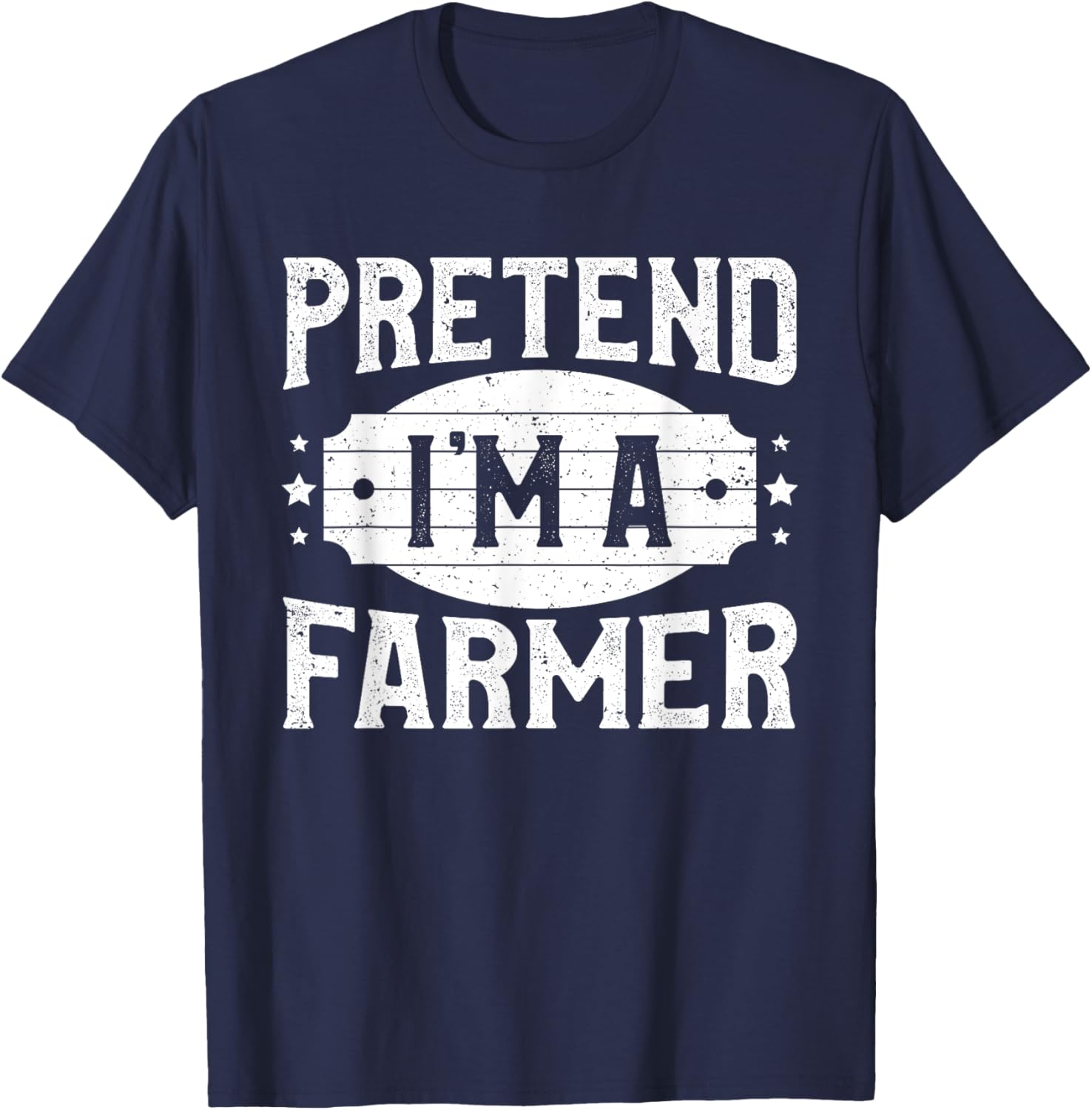 Pretend I'm A Farmer Matching Costume Lazy Halloween Party T-Shirt - T-Shirt | Navy
