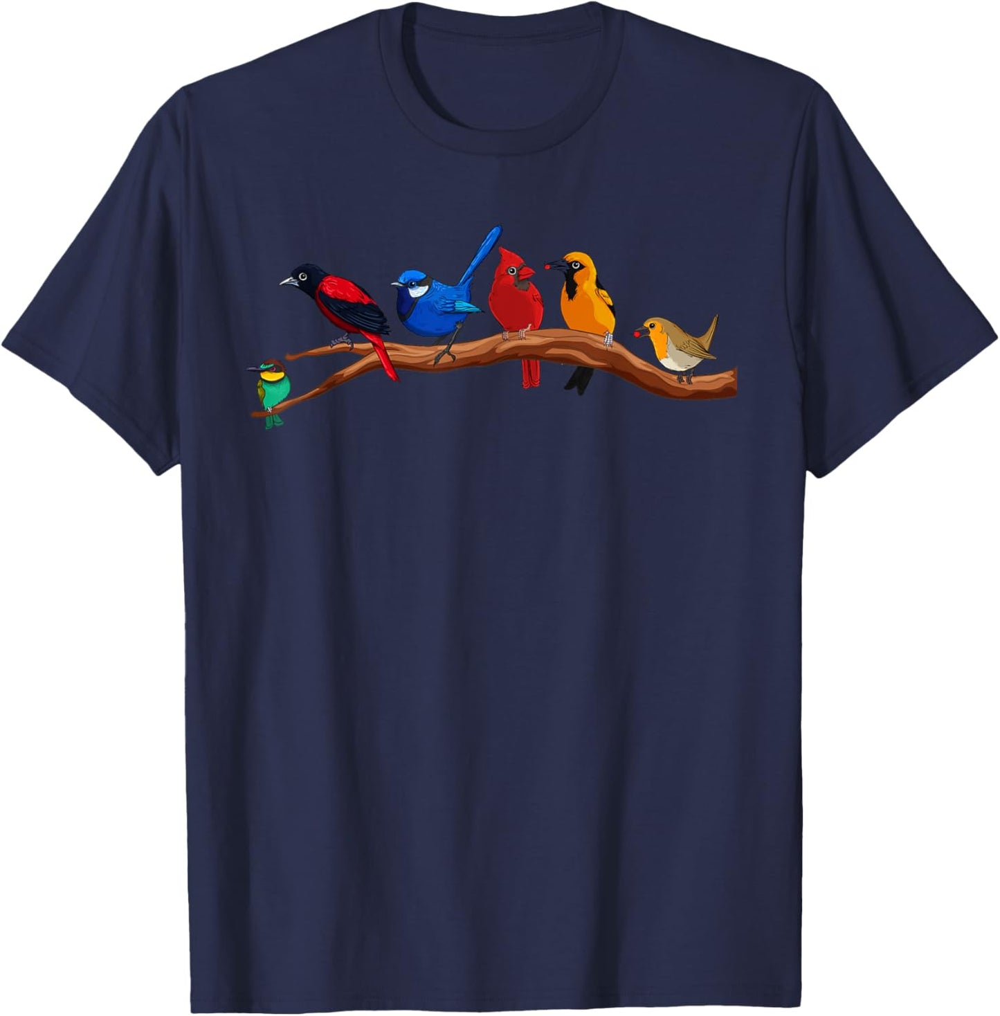 Cute Bird Art Women Nerd Birdwatcher Bird Watching T-Shirt - T-Shirt | Navy