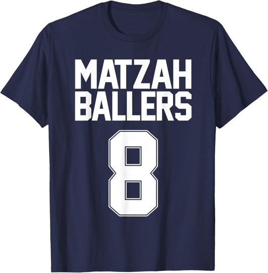 Matzah Baller 8 Funny Jewish Basketball Team Matzo Balls T-Shirt - T-Shirt | Navy