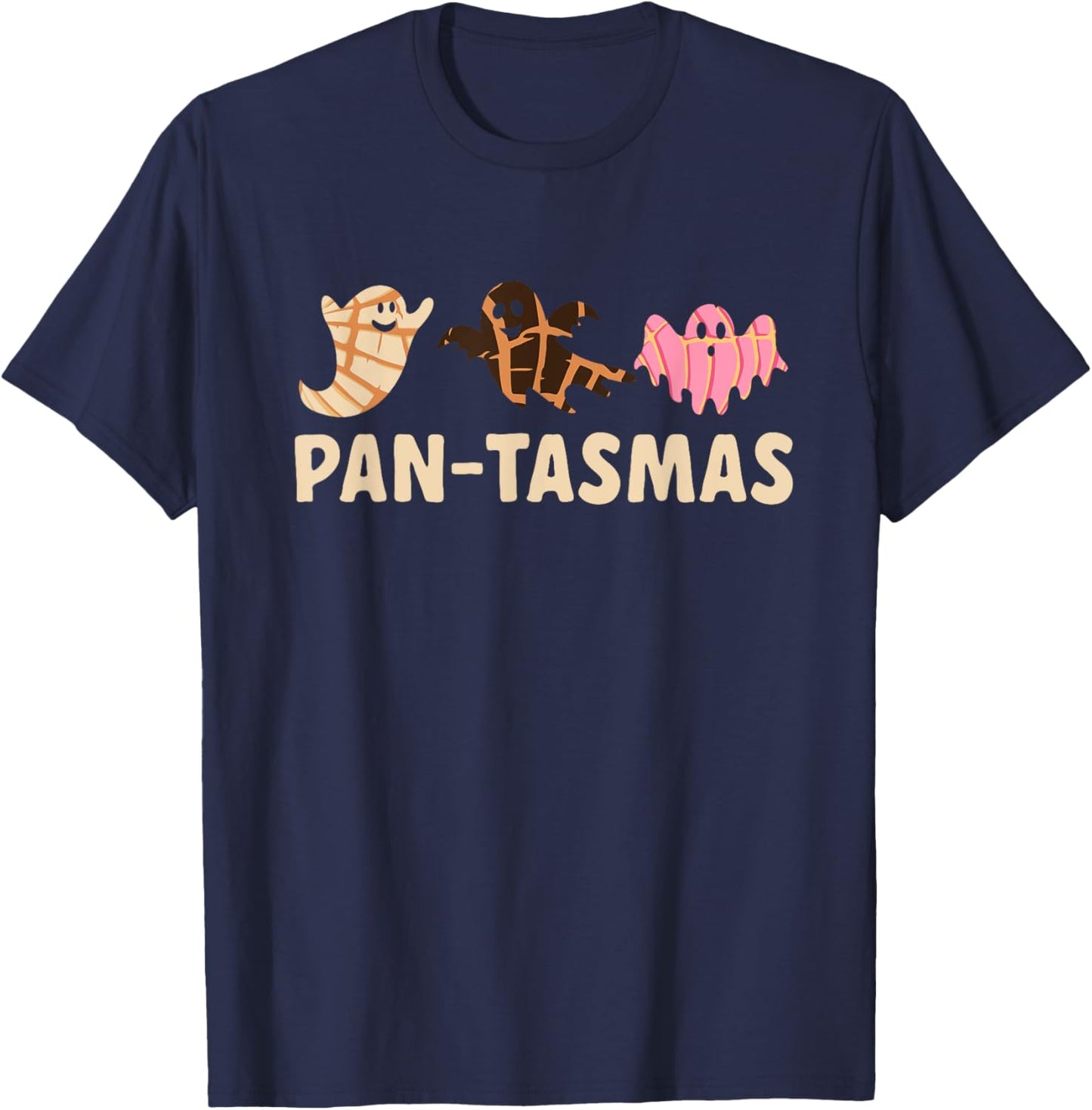 Pantasmas Spooky Conchas Mexican Ghost Halloween T-Shirt - T-Shirt | Navy
