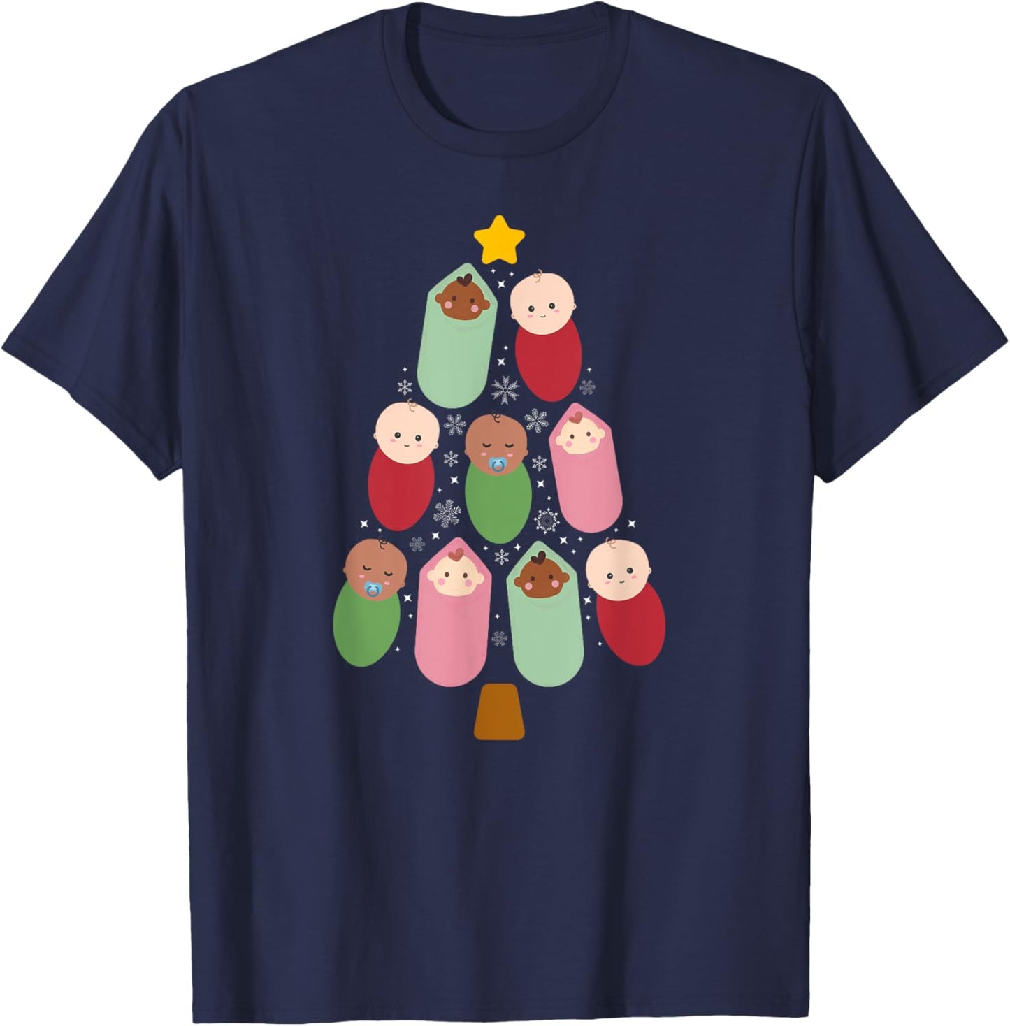 NICU Nurse Christmas Tree Neonatal ICU Nurse Xmas Party T-Shirt - T-Shirt | Navy