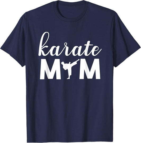 Karate Mom Son Graphic Cute T-Shirt - T-Shirt | Navy