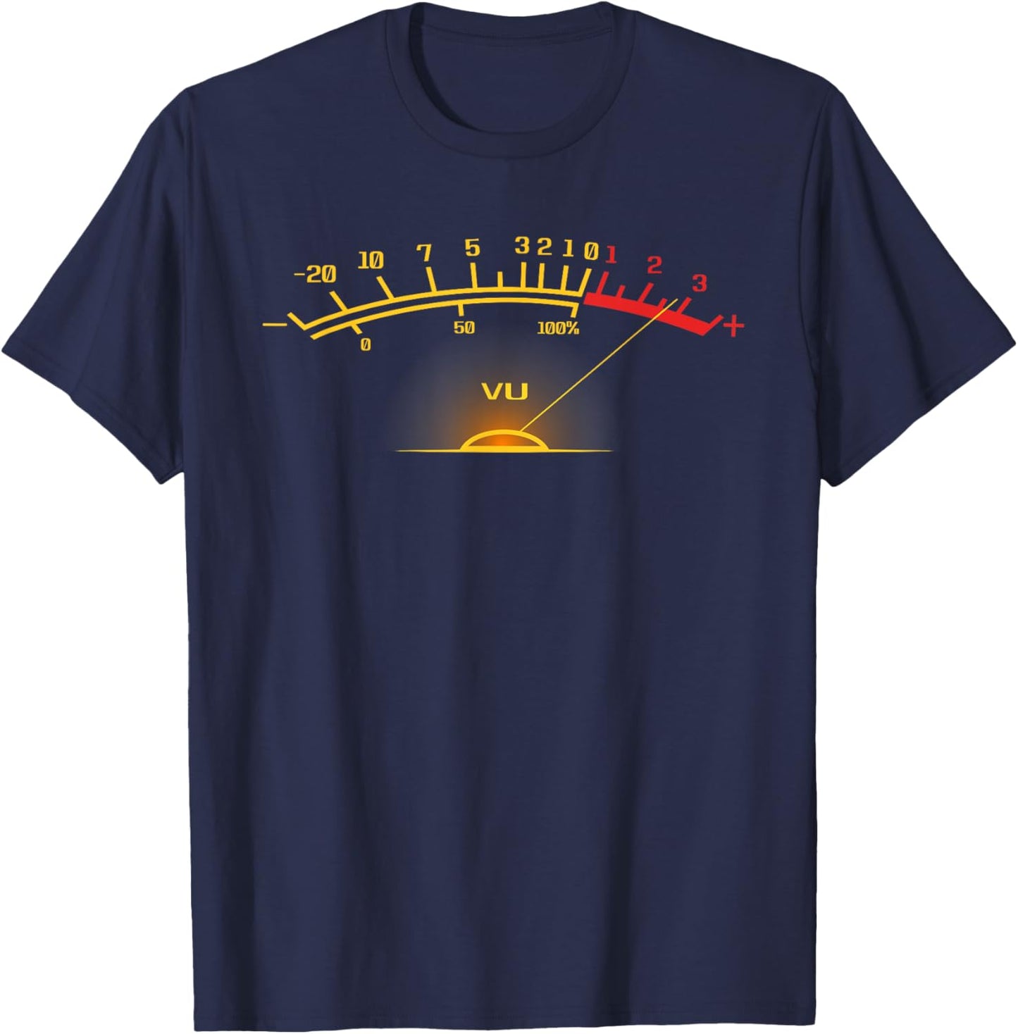 Retro VU Meter Hi-Fi Funny Stereo Sound Audio Engineer T-Shirt - T-Shirt | Navy