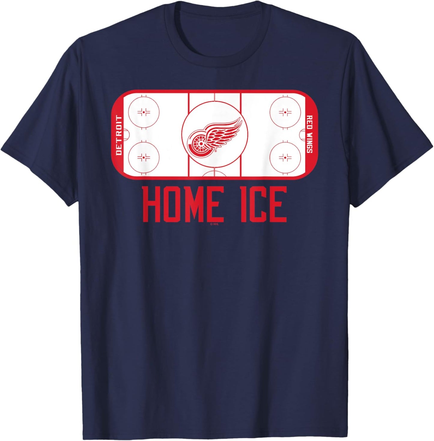 Detroit Red Wings Home Ice Black Officially Licensed T-Shirt - T-Shirt | Navy