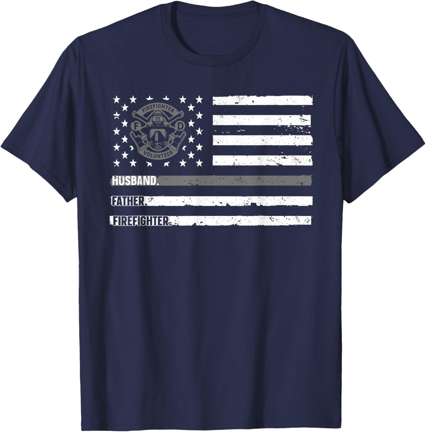 Firefighter Art For Husband Men Dad Firefighting Firefighter T-Shirt - T-Shirt | Navy