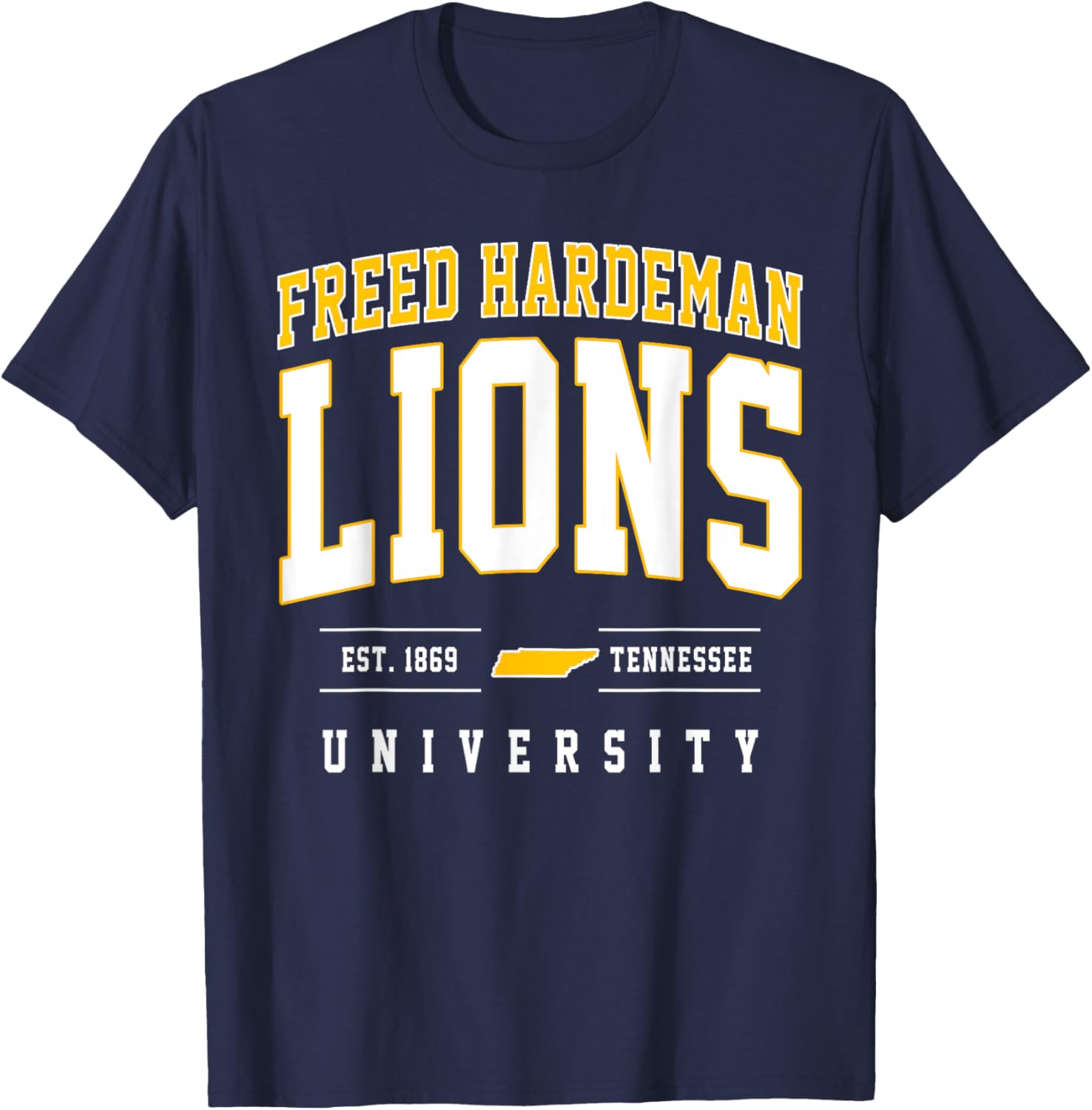 Freed-Hardeman University Lions Arch Vintage Design Men T-Shirt - T-Shirt | Navy