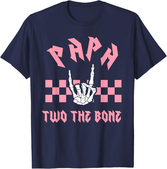 Papa Bad Two the Bone Birthday 2 Years Old Birthday T-Shirt - T-Shirt | Navy