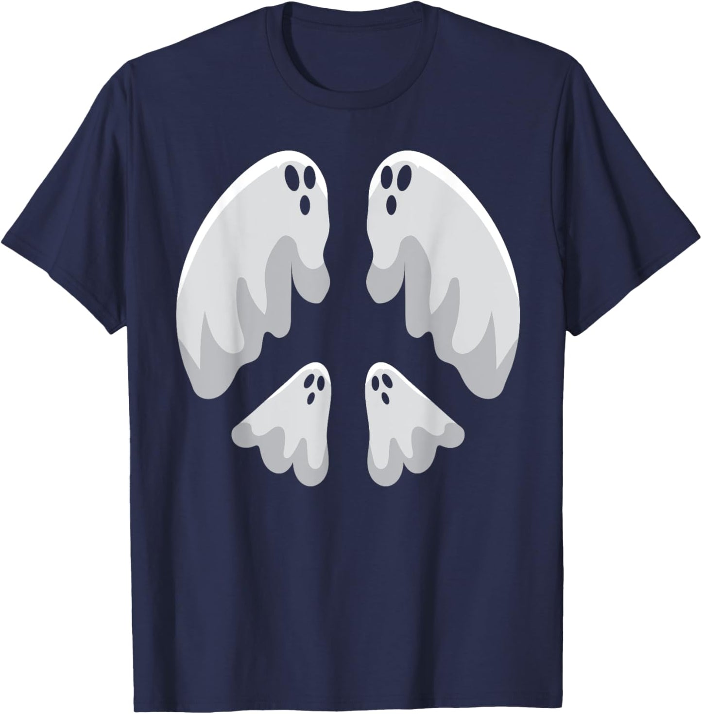 Peace Sign Ghost Halloween Costume Retro 60s 70s Hippie Gift T-Shirt - T-Shirt | Navy