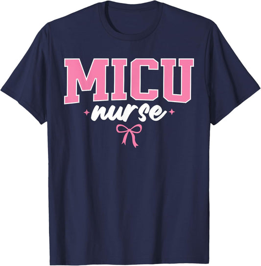 MICU Nurse Medical Intensive Care Unit Nurse Nursing Cute T-Shirt - T-Shirt | Navy